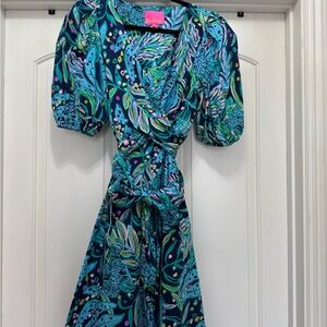 Vibrant Multicolor Wrap Dress